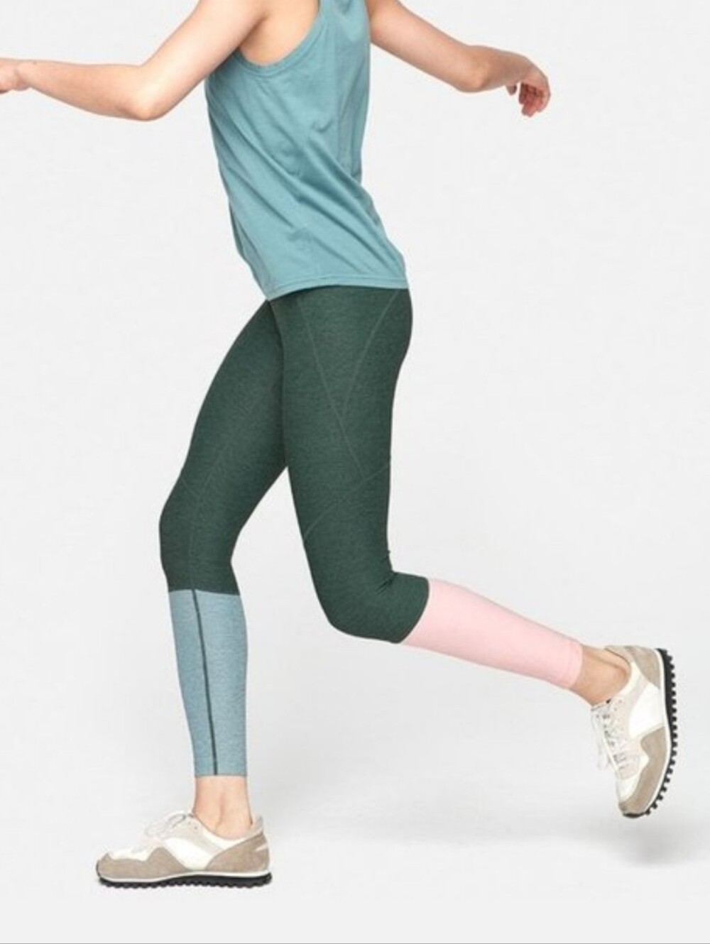 Outdoor Voices Dipped Warmup Leggings Green Pink M 7/8 Length